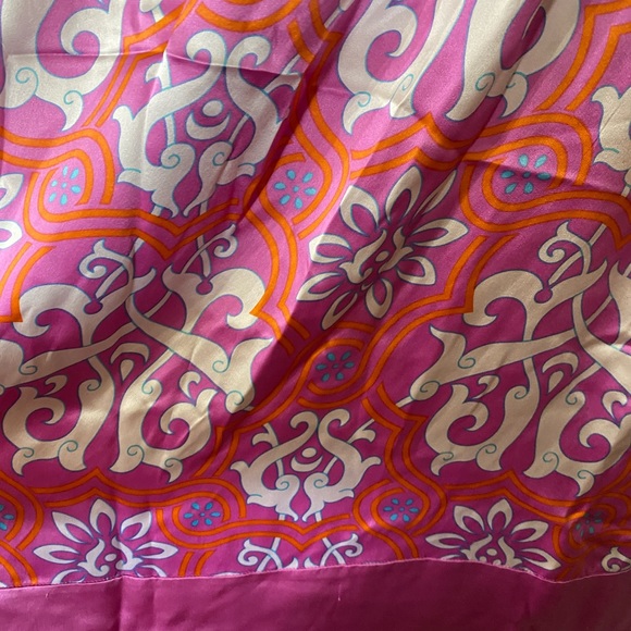 INC Pink 70s Pattern Satiny Dress Size 14 - Picture 4 of 8